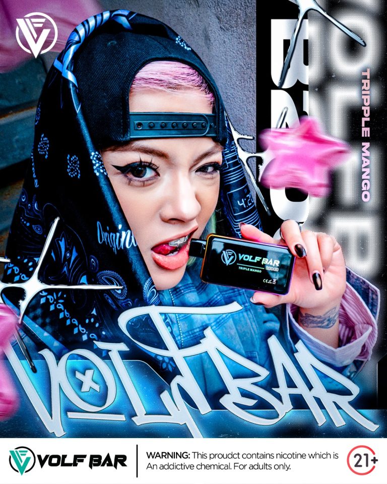 a cool girl with a black hat holding a vape-VB20000-18